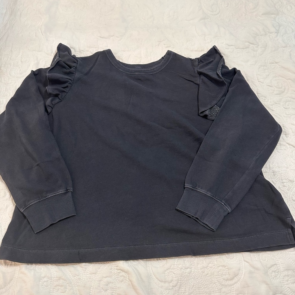 Ruffle Shoulder Sweatshirt